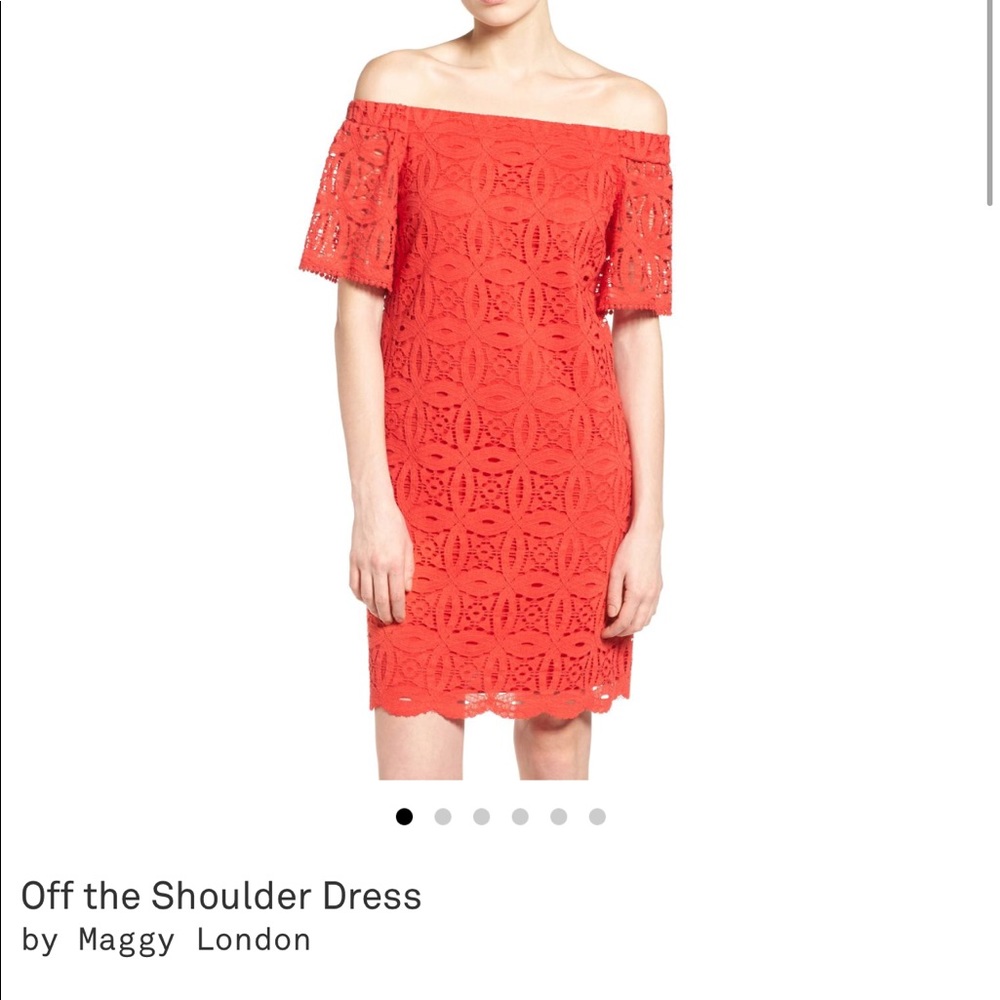 An off the shoulder Dress